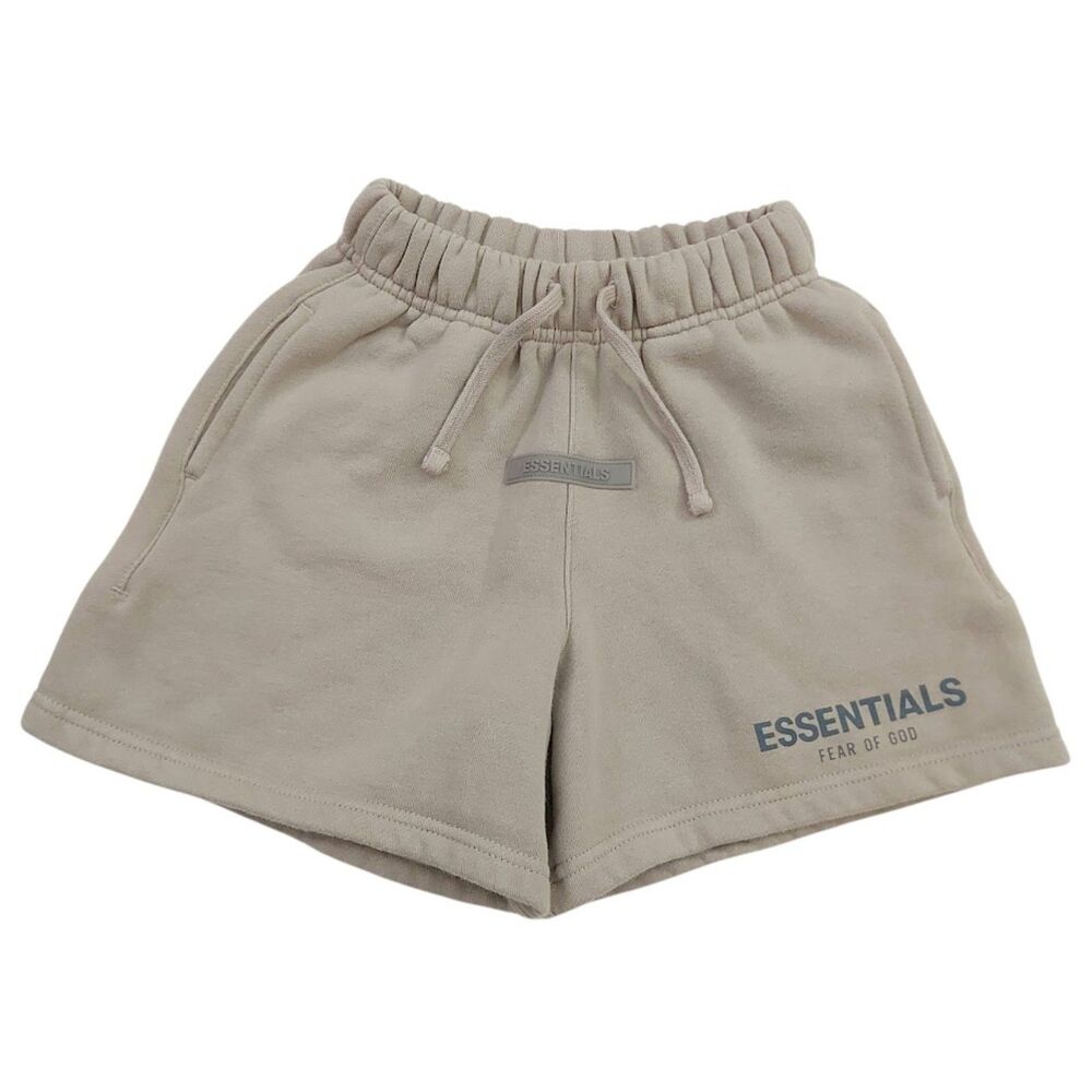 Fear of God Essentials Boys Size XS 4/5 Taupe Fleece Sweat Shorts Cotton Blend